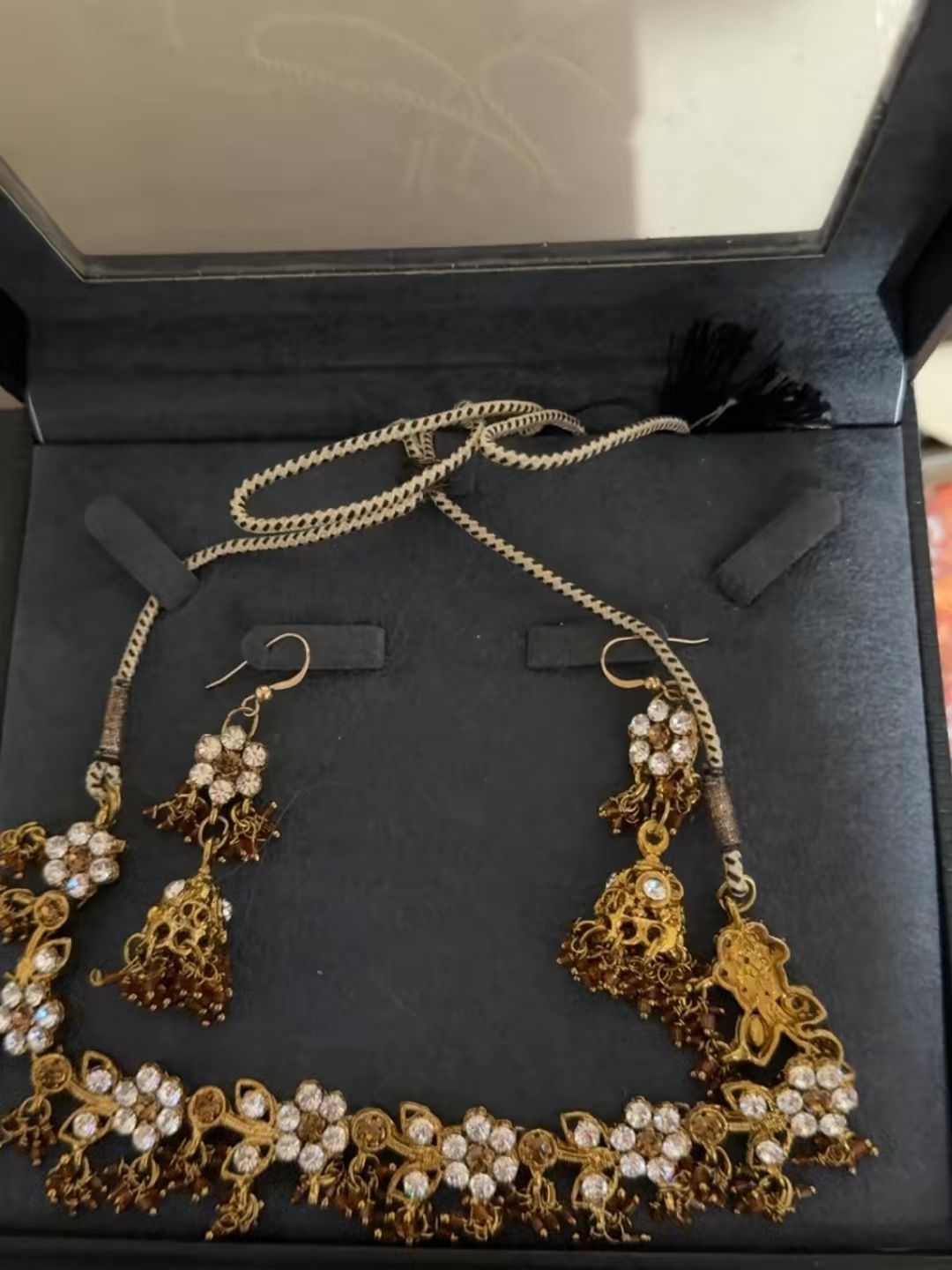 24k Gold Earnings And Necklace Set
