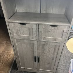 Gray Wood Storage Cabinet / Organizer – Minor Flaw, Priced to Sell