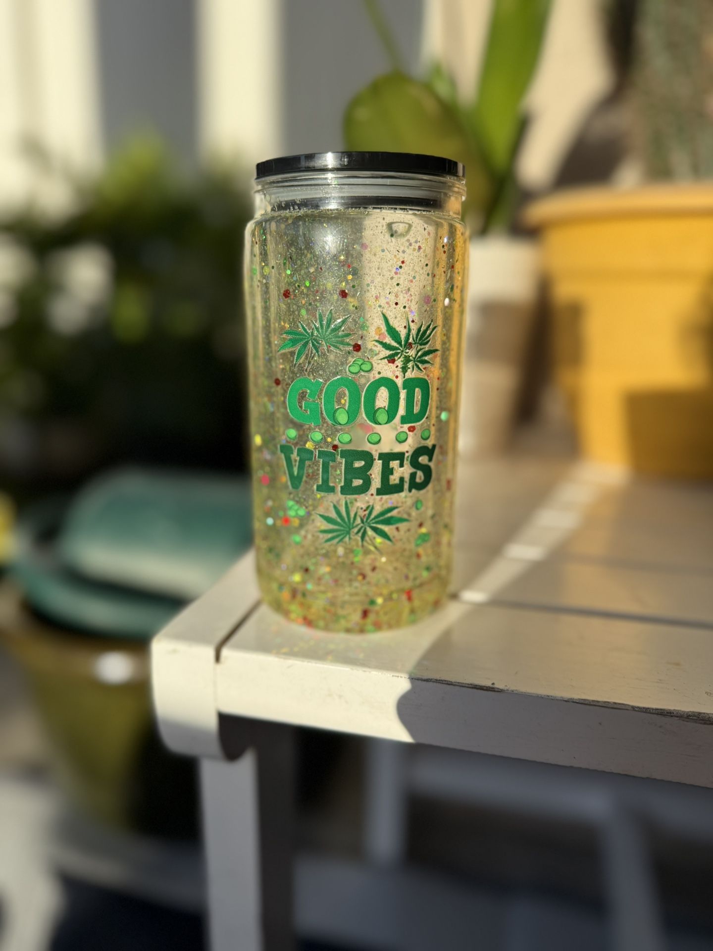 Good Vibes 420 Glitter Cup