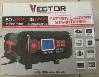NEW VECTOR 15 AMP 12 VOLT BATTERY CHARGER/MAINTAINER