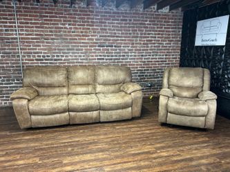 Free Delivery-Ashley brown recliner sofa/couch + chair
