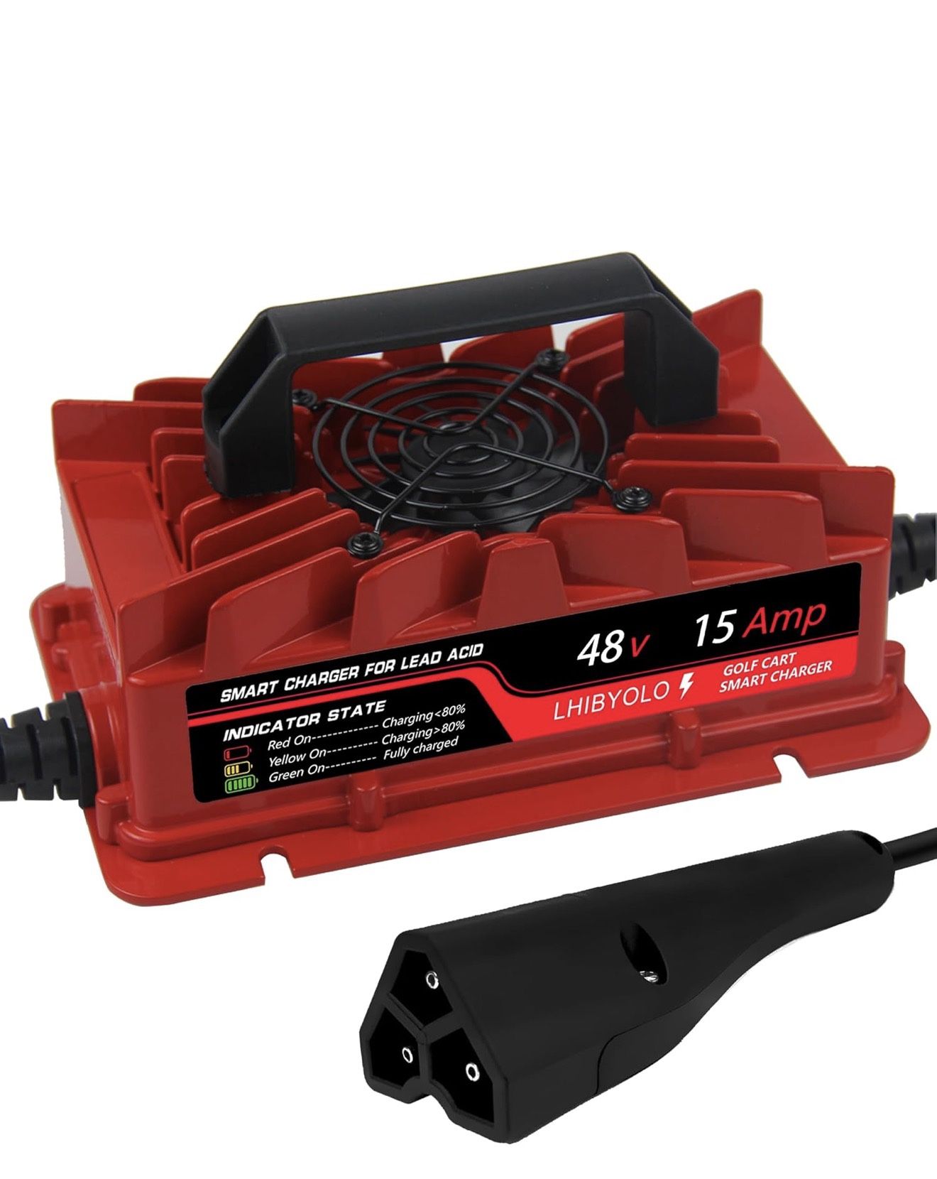 48V Golf Carts Battery Charger for 15 AMP EZGO RV & TXT, 4-6 Hours Full Charger, Club Car Charger 48