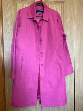 Jones New York Women’s Size S Pink Trench Coat Rain Jacket