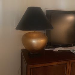 A pair of large amazing gold leaf vintage lamps