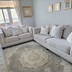 Grey/Silver Sofa Set
