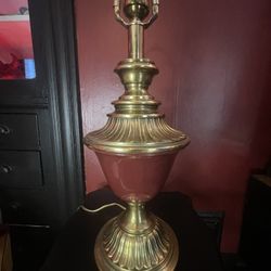 RARE Beauty! Vintage Ethan Allan Hollywood Regency Brass with Burgundy Enamel Urn Lamp - MCM - Mid Century Modern