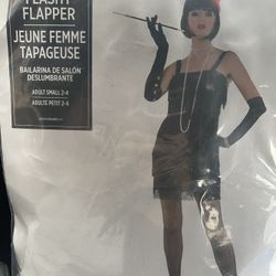Flashy flapper costume adult small, 2 to 4 dress and headband