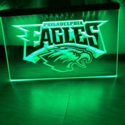 Philadelphia Eagles Neon Sign, Philadelphia Eagles Sign, Neon Eagles Logo  Wall Art