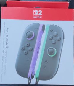 Nintendo switch 2 Joycon controllers green and purple