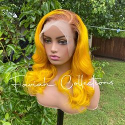 18’ Yellow Frontal Body wave Wig 