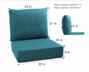 Outdoor cushions 22x24x6in