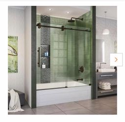 Frameless bath door