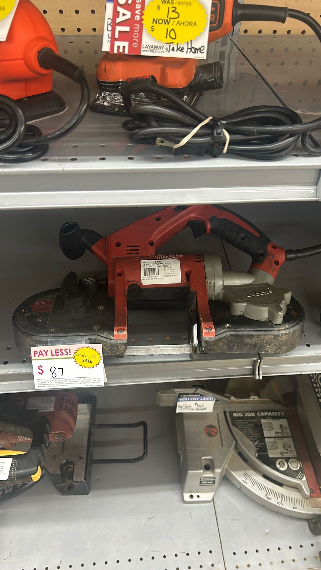 Milwaukee Band Saw Layaway Today $10 Down