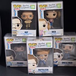 Napoleon Dynamite Funko Pop complete set with Jon Heder signature and Gosh