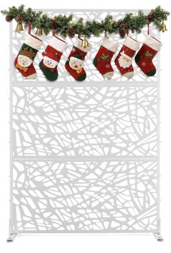 Outdoor Privacy Screen,72" H×47" W Metal Privacy Screen, Freestanding Privacy Fence Panels for Patio