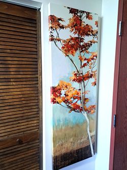 Large Artwork Canvas, "Maple Tree I" - 20" x 60"