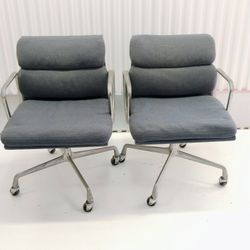 Pair Of 1985 Vintage Herman Miller Eames Soft Pad Office Chairs - Yes, Available