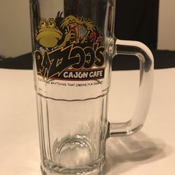 Vintage RAZZOO’S CAJUN CAFE 8” Glass Mug in Excellent Condition