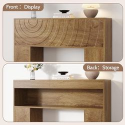 Farmhouse Wood Console Table with Storage
