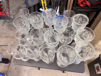 Cut Crystal Glass Stemware Set