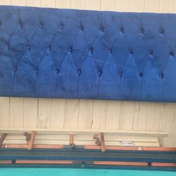 Deep Blue Velvet Bed