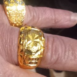 Gold Plated Ring 23kt Sz 9 Or 10