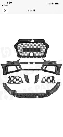 17-19 Audi A3 grill and front bumper assembly