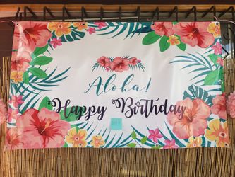 Hawaiian Happy Birthday Banner
