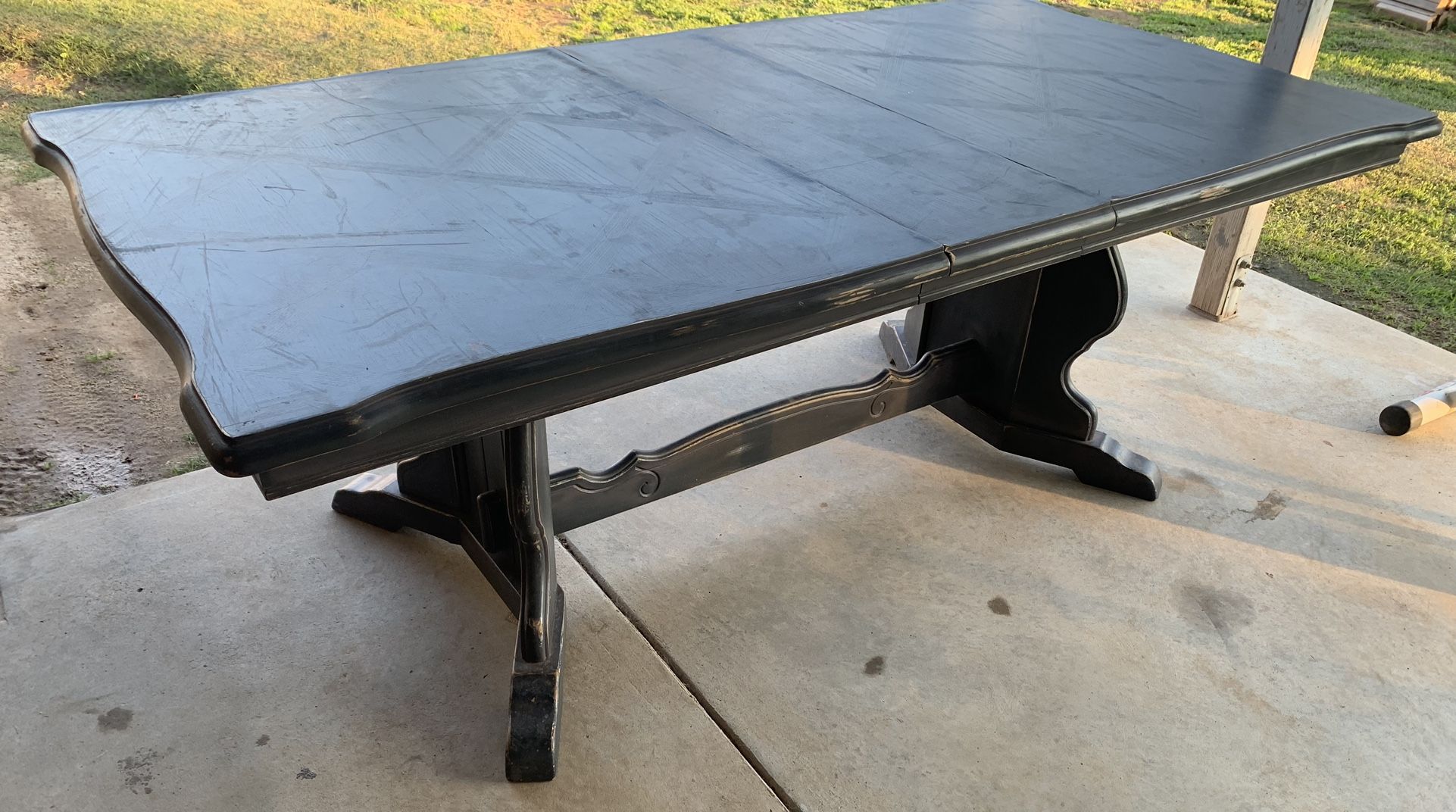 Dark Grey Kitchen Table 7Ft 7 Inches Long 39” Wide 29” Tall