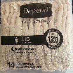 Womens Depends, Size Large
