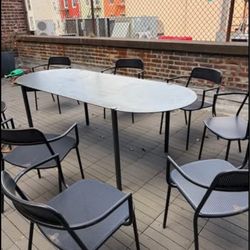 Outdoor Dining Set - Table + 8 Chairs