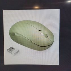 Olive Green Wireless Mouse, 2.4G Nano USB Receiver Plug And Play