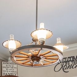 Antique Wagon Wheel Chandelier