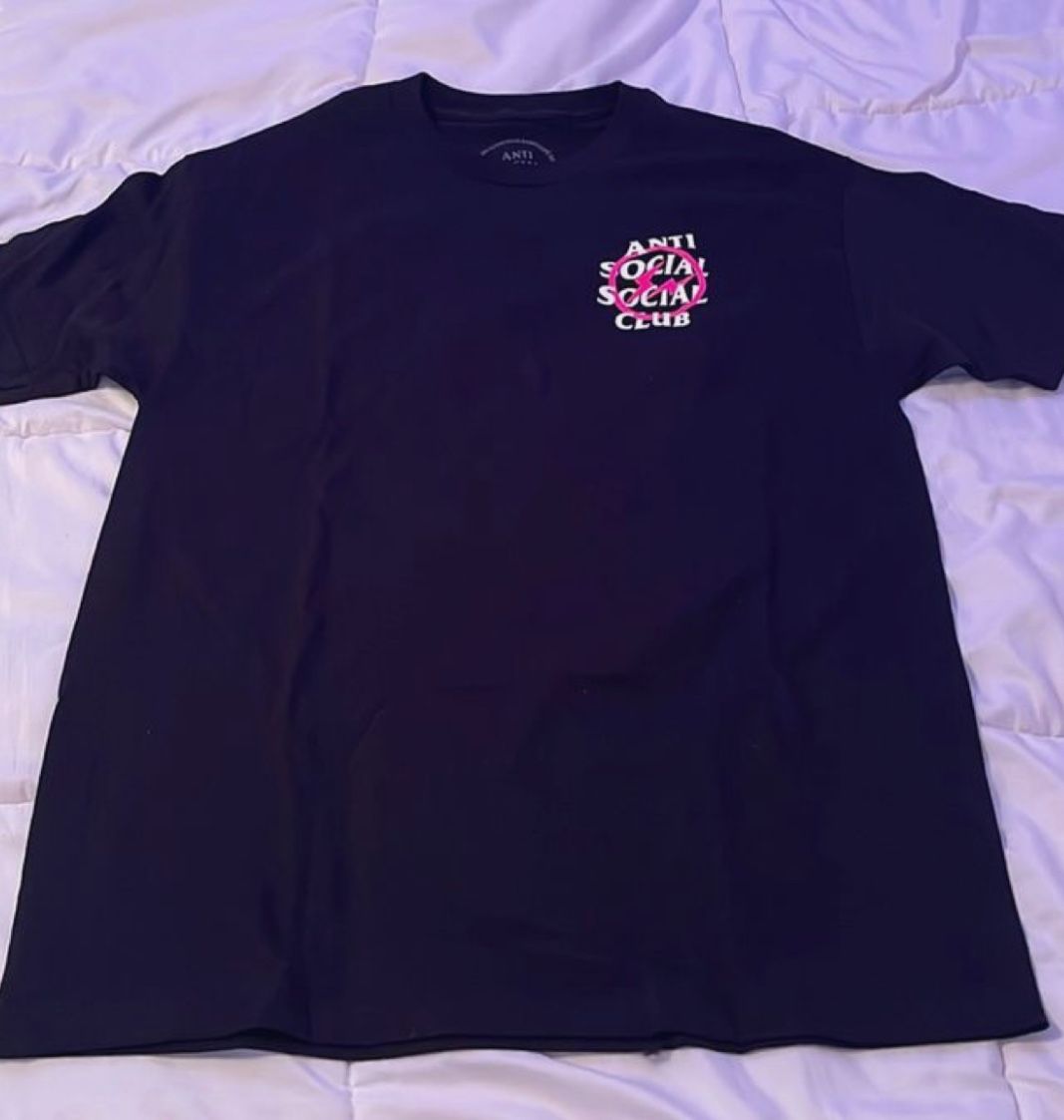 Anit social pink and black shirt