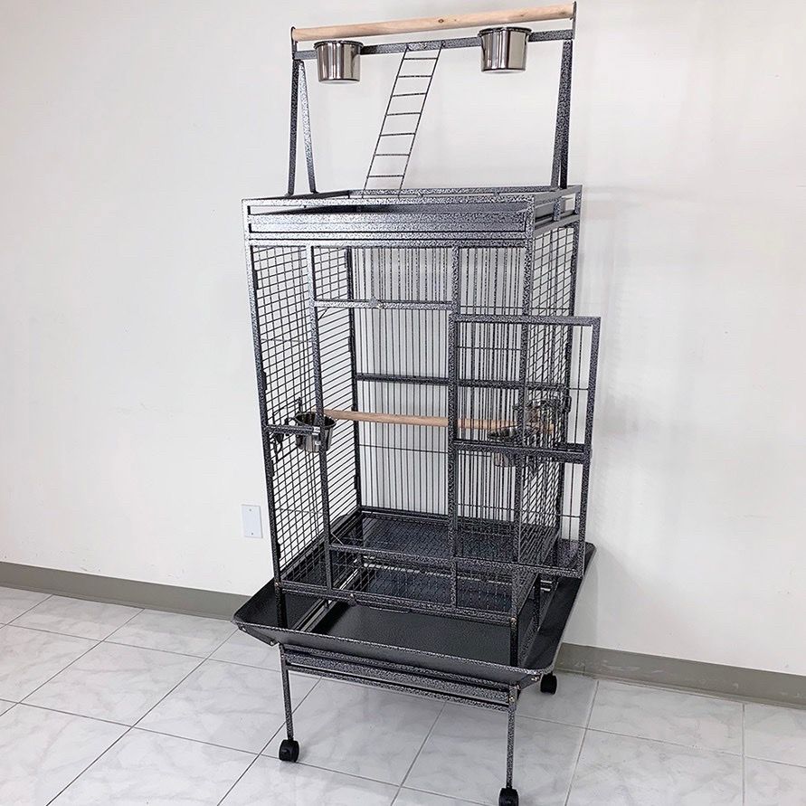 (NEW) $155 Large 68-inch Tall Bird Cage with Rolling Stand for Parrots Parakeets Cockatiel Lovebird