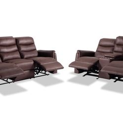 Forte Manual Reclining Sofa And Rocking/reclining Loveseat 