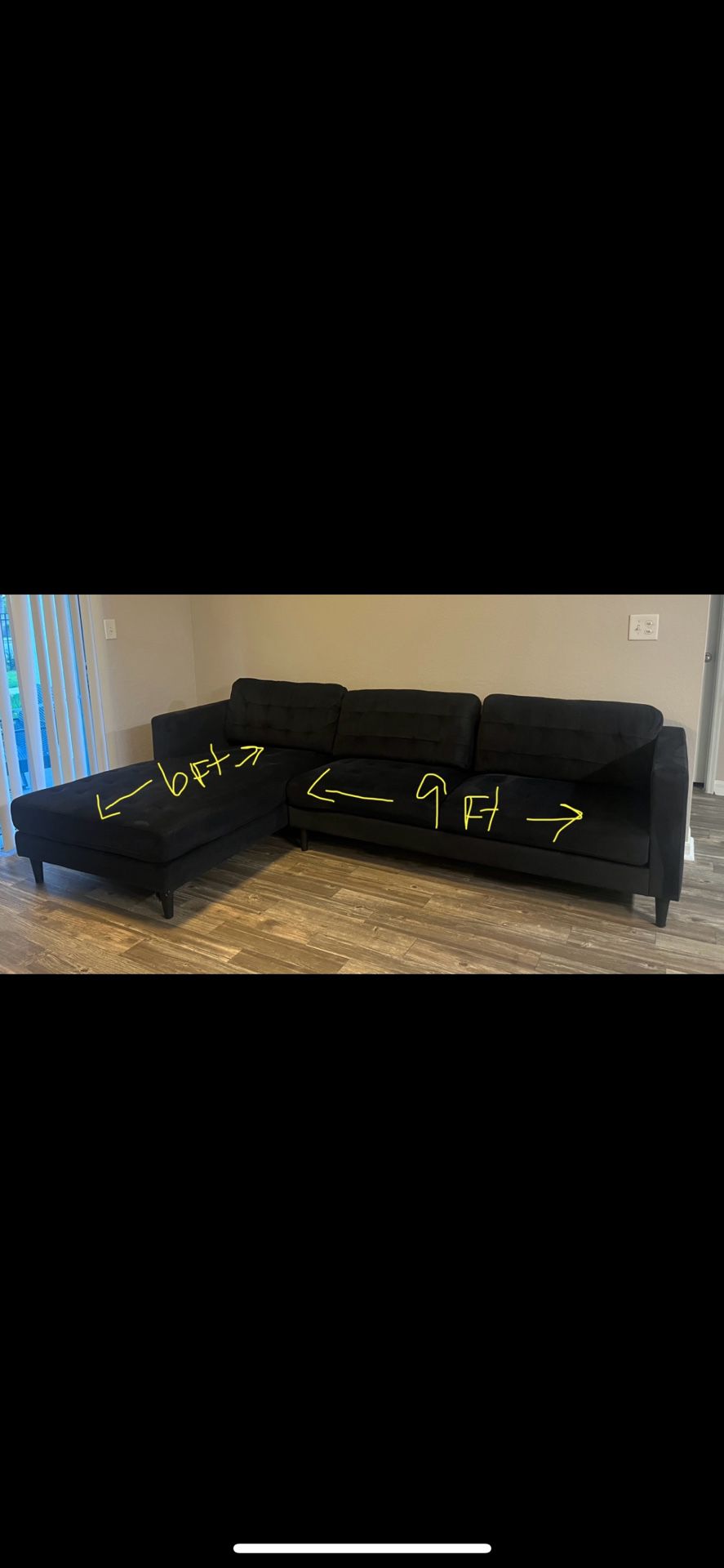 Dark Grey L Shaped Couch