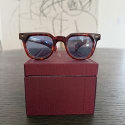 Jacques Marie Mage “Vendome” Tortoise Shell Sunglasses with Blue Lenses. Limited edition 10/450
