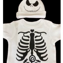Lollipop 💀👻🎃 Skeleton Baby Onesie  With Hat 