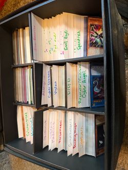 Yugioh card collection sorted by archetype + carrying case