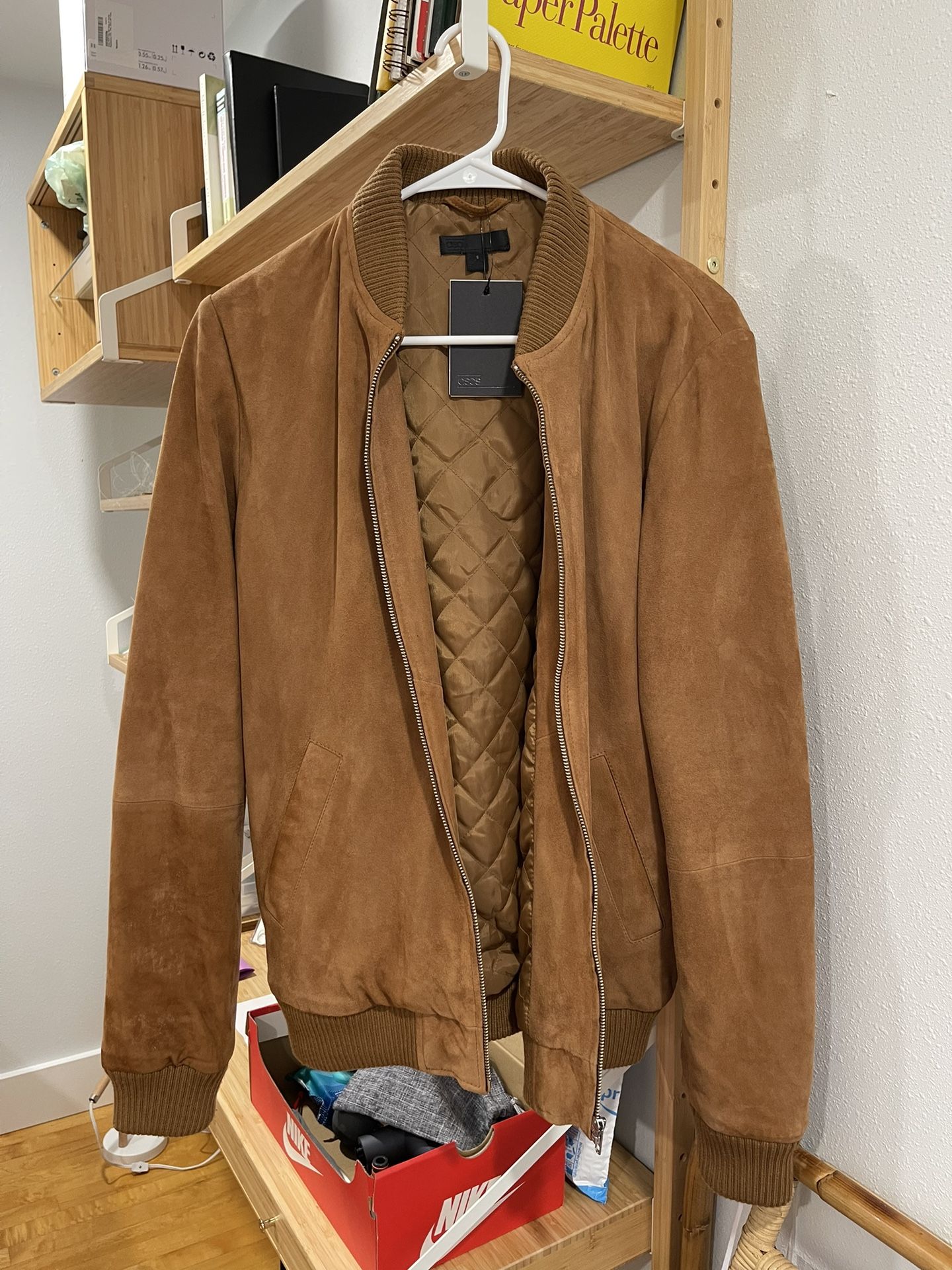 ASOS Suede Bomber Jacket (NWT)