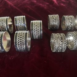 SILVER NAPKIN RINGS - RASTER DINNER FLORAL & MOD