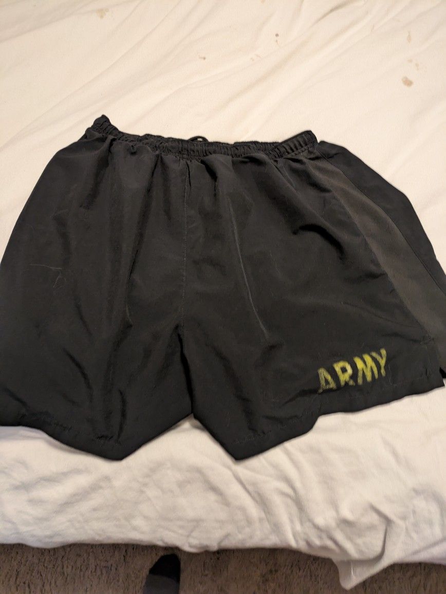 Black Army Shorts With Attached Boxers Medium