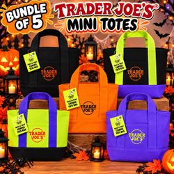 Trader Joe’s Halloween Canvas Tote Bag Bundle of 5