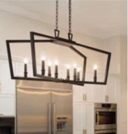 8 light, 37 inch chandelier