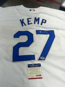 Los Angels Dodgers Majestic Signed Jersey with COA PSA