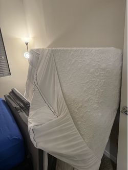 14 inch queen mattress with topper and metal bed frame