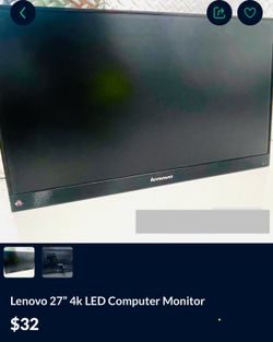 Computer Monitor Lenovo 27”