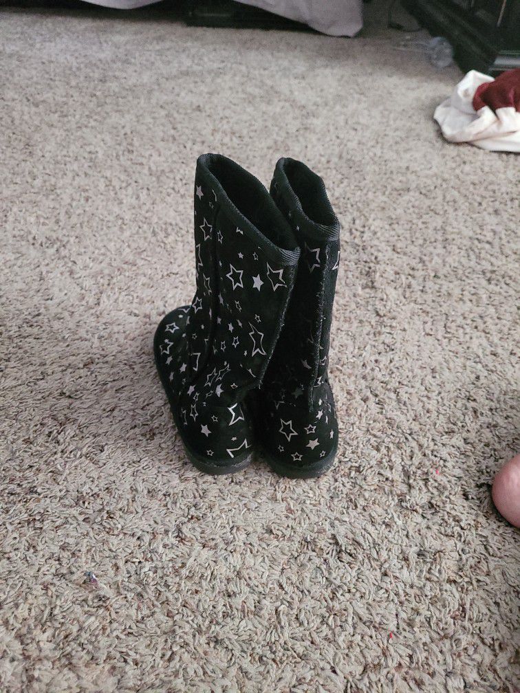 Girls Size 3 Star Boots 