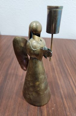Vintage Brass Angel Candle Holder